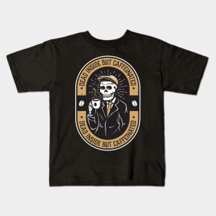 Dead Inside But Caffeinated Skeleton - Funny Kids T-Shirt